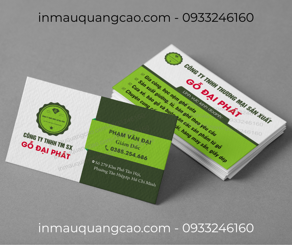 Mẫu danh thiếp cty gỗ đẹp, in danh thiếp giá rẻ Tân Khánh, Bình Dương TPHCM